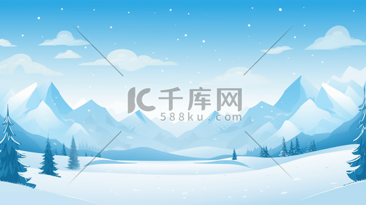 冬季冰天雪地风景插画20