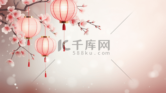 中国风传统春节装饰灯笼插画4