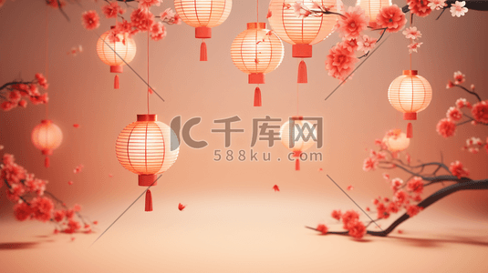 中国风传统春节装饰灯笼插画28