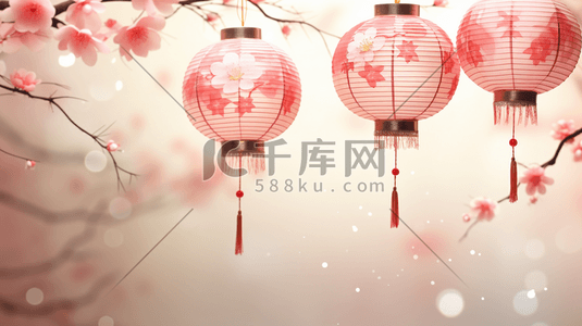 中国风传统春节装饰灯笼插画8