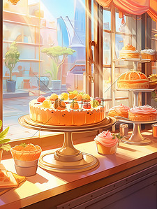 蛋糕店舒适氛围明亮阳光6