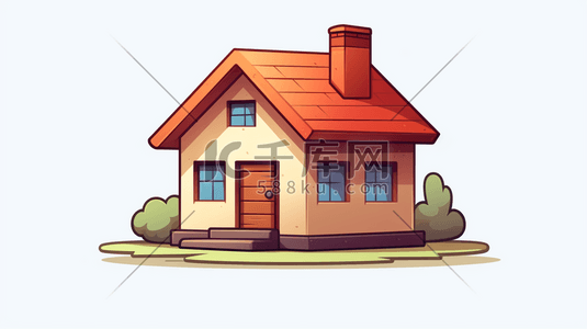 彩色几何插画图片_彩色手绘线稿房屋建筑插画6