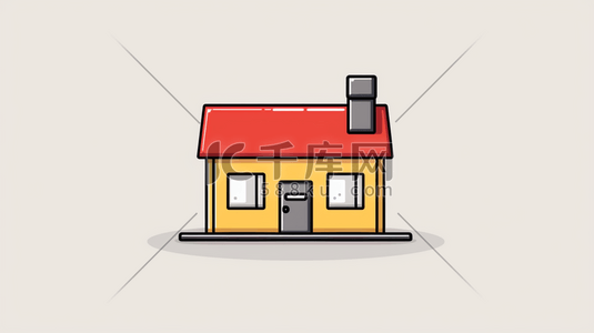 彩色几何插画图片_彩色手绘线稿房屋建筑插画7