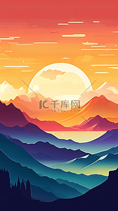 湖面倒影插画图片_湖面倒影新年焰火梅花树风景插画素材