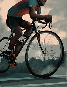 速度表刻度插画图片_男人自行车运动比赛特写速度素材