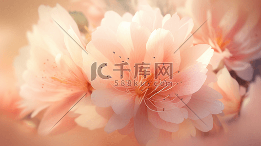 粉色盛开的花朵插画图片_粉色春季盛开的花朵插画1