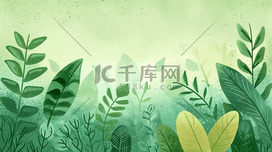 春季绿色植物装饰叶子插画25