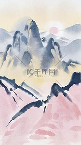 传统纹理纹理插画图片_非遗中国传统扎染山水插画素材