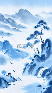 非遗中国传统扎染山水插图