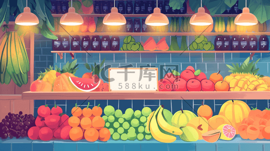 手绘精致水果店各种各样水果插画13