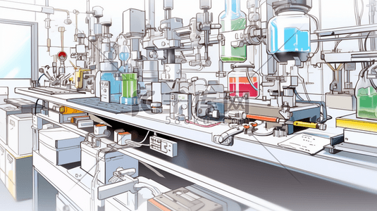 手绘素描化工实验室器皿的插画18