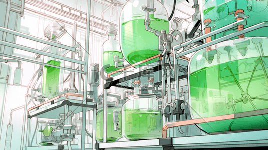 手绘素描化工实验室器皿的插画10