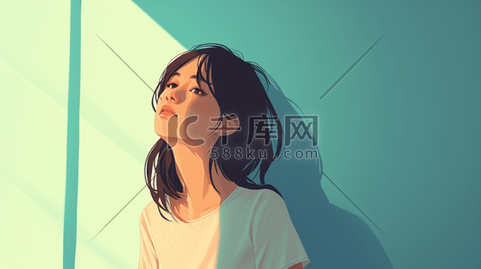 头像插画图片_扁平化卡通简约时尚女士头像的插画10