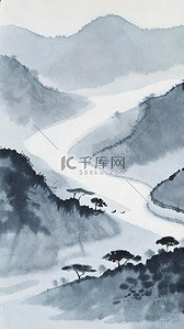 传统纹理纹理插画图片_非遗中国传统扎染山水矢量插画