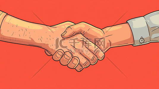 双手握手商务合作插画素材