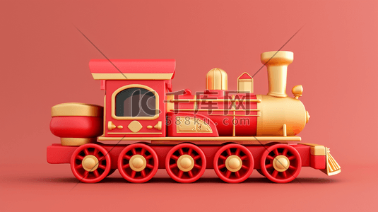 可爱红色卡通插画图片_红色卡通儿童玩具小火车的背景9图片