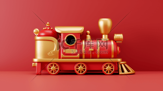 可爱红色卡通插画图片_红色卡通儿童玩具小火车的背景16插画素材