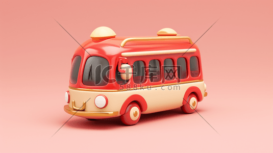 小汽车插图插画图片_红色简约儿童小汽车的玩具背景图4插图