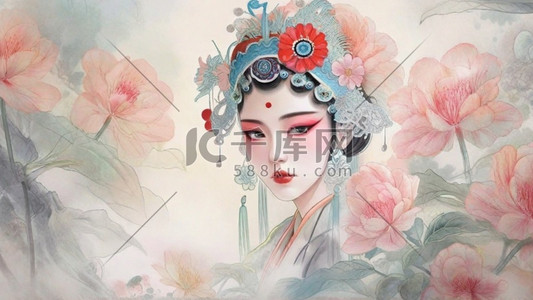 非遗非遗插画图片_非遗国粹京剧角色花旦戏曲人物插画图片