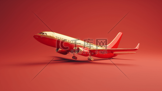 喜欢插画图片_红黄色儿童玩具飞机的插画4