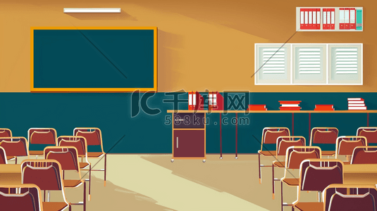 通知文档插画图片_扁平化彩色学校课堂的插画2