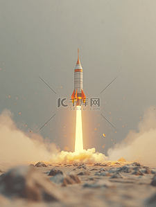 安全国家插画图片_科技宇宙飞船火箭发射的插画12