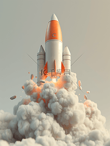 安全国家插画图片_科技宇宙飞船火箭发射的插画13