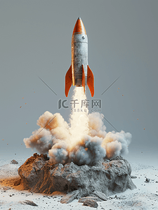 安全国家插画图片_科技宇宙飞船火箭发射的插画10