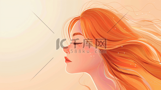 杂志插画图片_女性人像头像插画5