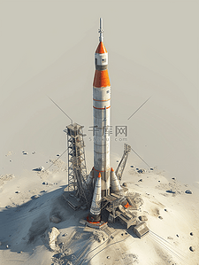 安全国家插画图片_科技宇宙飞船火箭发射的插画8