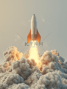 安全国家插画图片_科技宇宙飞船火箭发射的插画14
