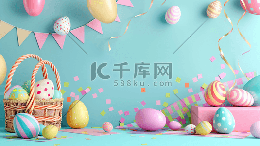 复活节节日插画图片_手绘唯美复活节涂鸦彩蛋的插画5