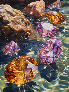 钻石插画图片_能量闪闪发光的钻石插画图片