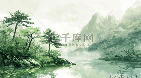 中国风山水风景插画13