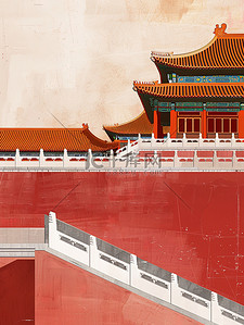 屋檐韩国插画图片_中国宫殿建筑和屋檐插画图片