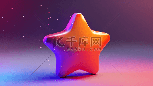 彩色立体闪光五角星的插画13