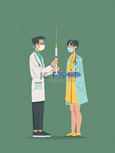 化学生物插画图片_医疗科研人员一起研制疫苗