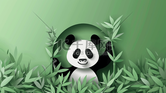 简约绿色平面熊猫竹子的插画2