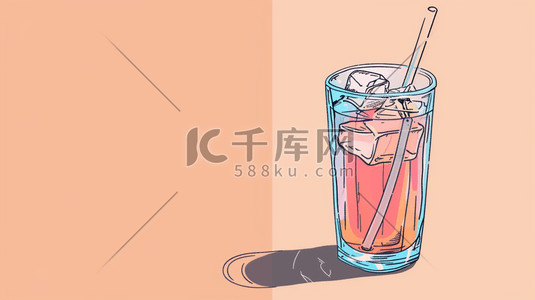 水杯插画图片_手绘彩色水杯饮料鸡尾酒的插画8