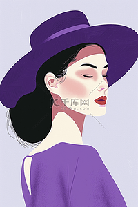 浅色简约插画图片_妇女节女士优雅手绘插画