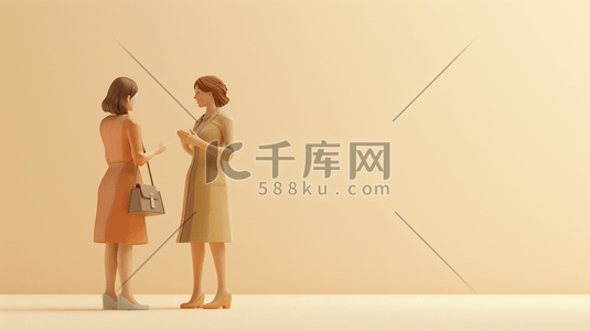 女性人物gif插画图片_彩色25D简约女性人物站立的插画1