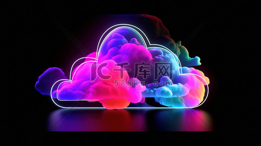 计算器icon插画图片_数字彩色云计算图标插画海报