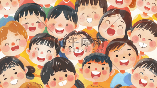 中医孩童插画图片_彩色手绘绘画卡通孩童合唱的插画2
