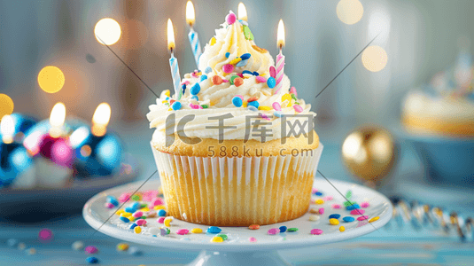蛋糕蜡烛插画图片_彩色唯美可爱小蛋糕蜡烛的插画5