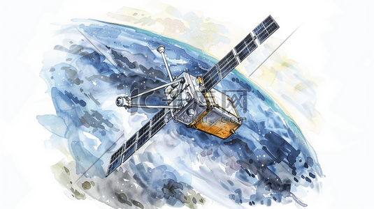 白色简约插画图片_白色简约手绘宇宙卫星接收器的插画3