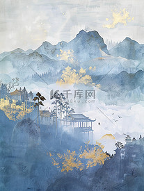 中国风禅意山水插画