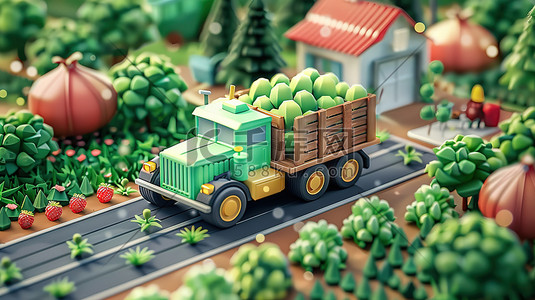 农业插画图片_农业种植货物收购微距插画图片
