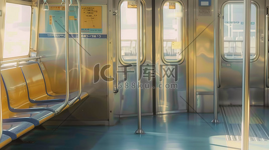 早晨阳光插画图片_早晨阳光明媚的地铁窗户素材