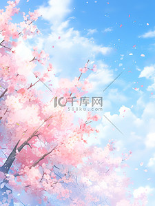 粉色樱花树浪漫春天插图