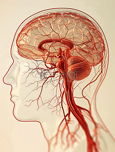 大脑插画图片_大脑的动脉示意图和下面观医疗照片